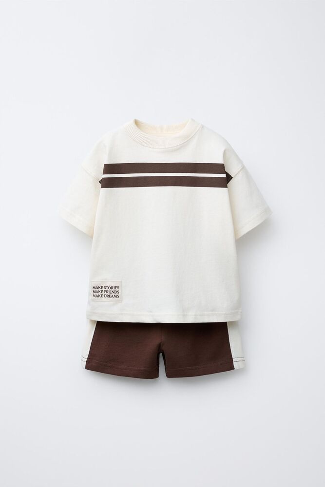 Striped Brown Tees Set