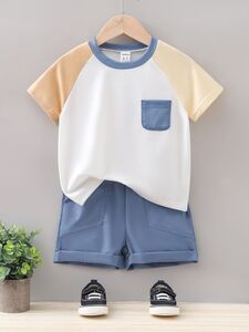 Creamy Blue Tees Set